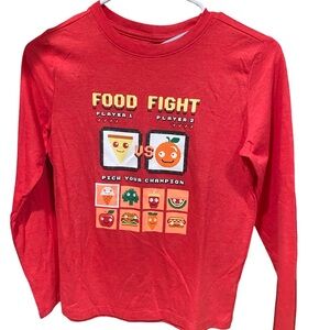 Cat & Jack Red 'Food Fight' Long Sleeve Tee